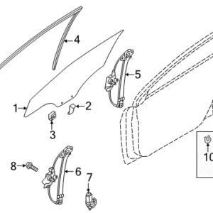مكينة زجاج امامي يسار هونداي اكسنت 2011-2017