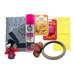 بكج اكسسوارات داخلية السيارة عدد 7 قطع مع قطعة اضافية مجانية بخاخ معطر جو بيرفيوم 100 مل (توصيل مجاني)