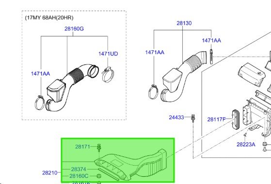 وصلة قربة هواء كيا اوبتيما 2016-2020