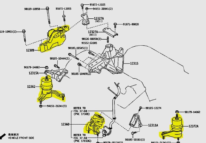 طقم كراسي مكينة مع القير تويوتا اوريون 2007-2011